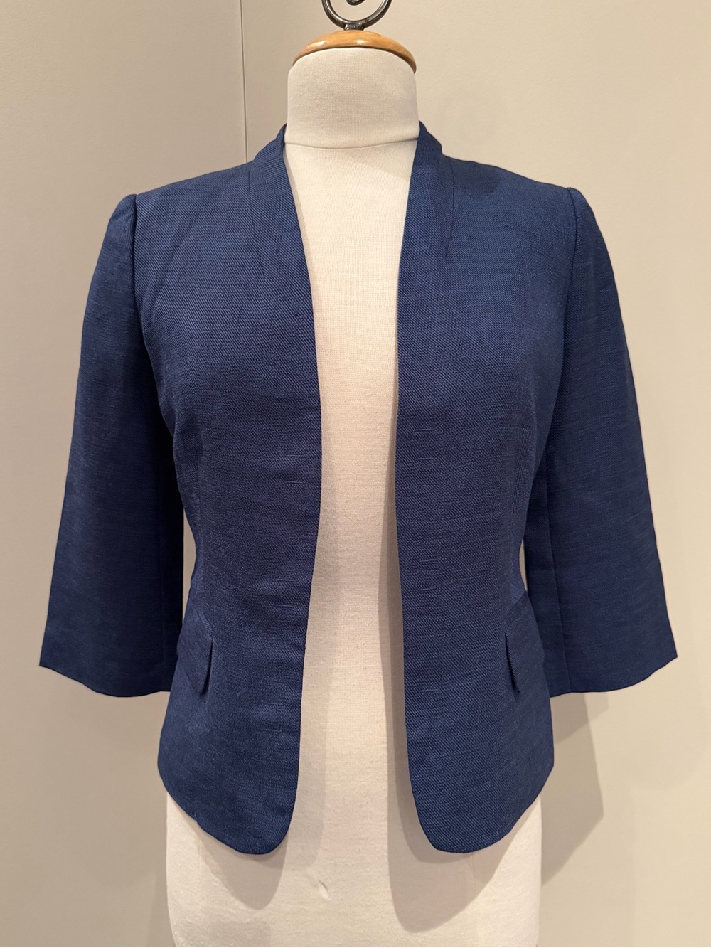 The Limited Blue and Black 3/4 Sleeve Blazer